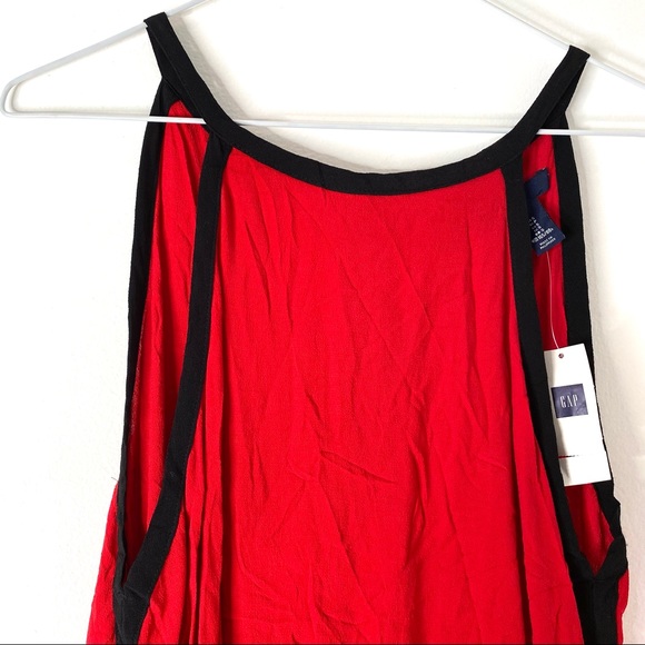GAP Bold  Cut Out Red Black Mini Slip Dress NWT - Picture 2 of 5
